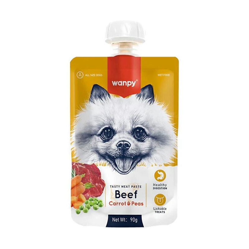 پودینگ سگ ونپی با طعم گوشت گوساله و هویج Wanpy Tasty Meat Paste وزن 90 گرم
