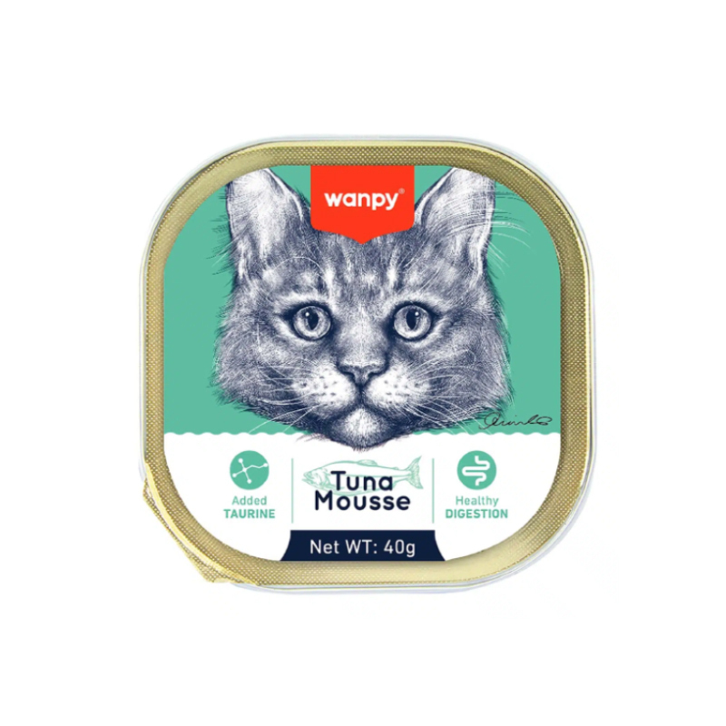 غذای کاسه ای گربه ونپی با طعم ماهی تن Wanppy Tuna Mousse وزن 40 گرم