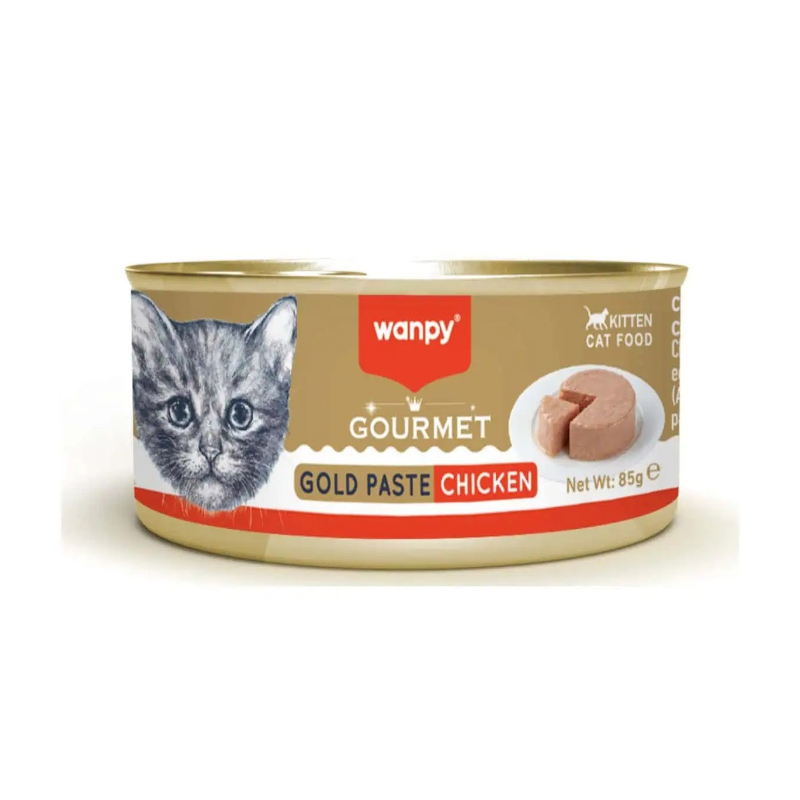 کنسرو غذای بچه گربه ونپی با طعم مرغ Wanpy Kitten Gourmet Gold Paste وزن 85 گرم